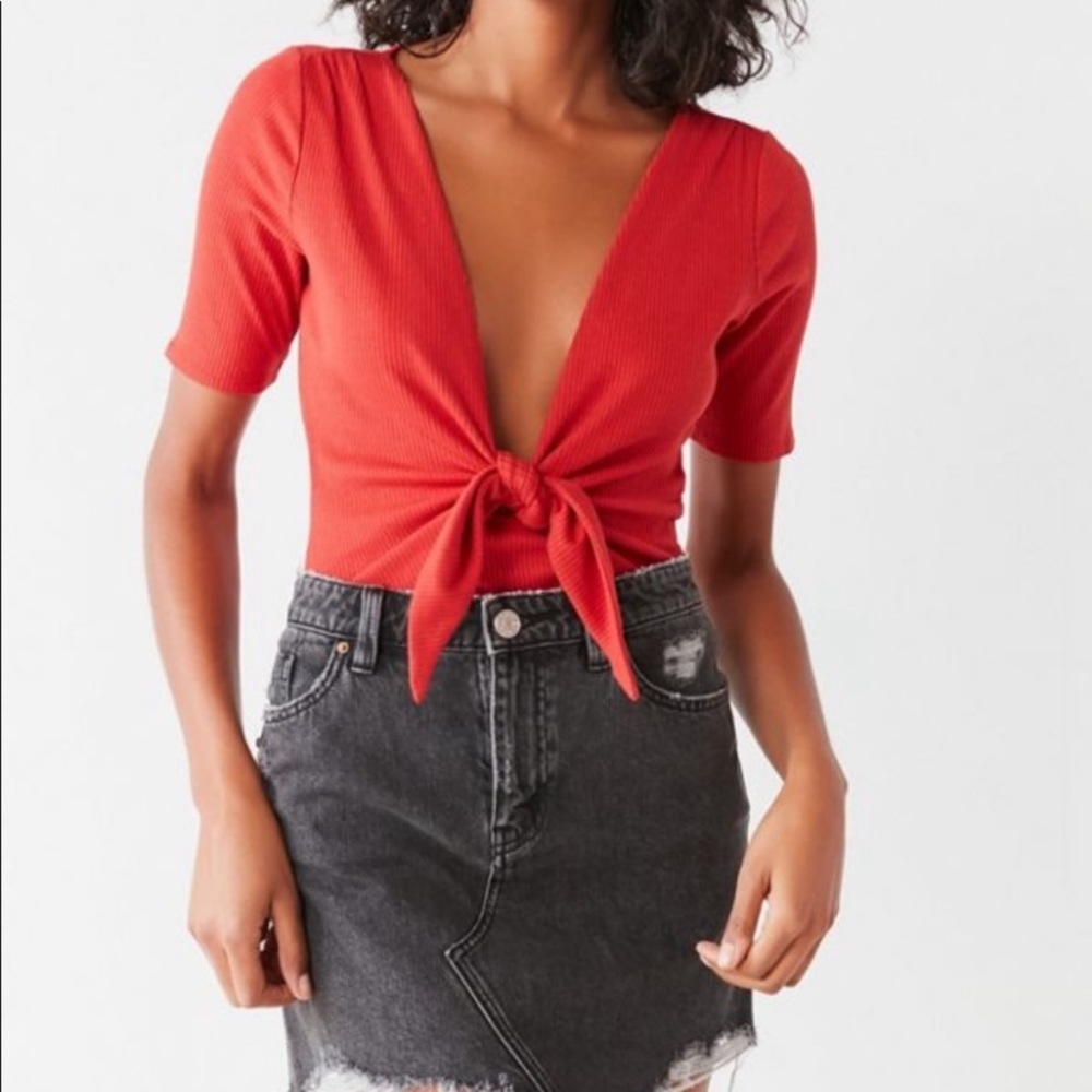 Plunging Rusty Red Bodysuit